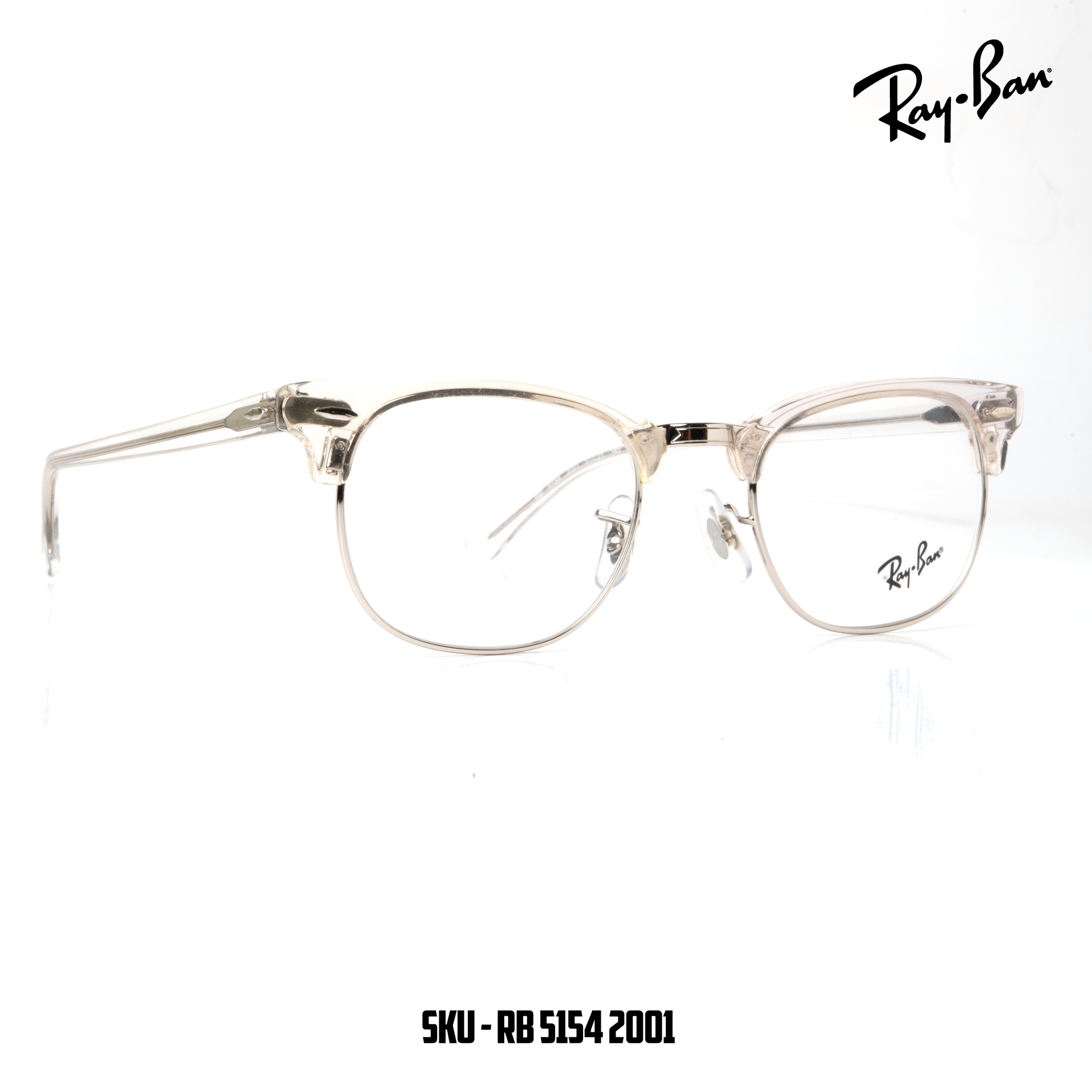 sku - rb 5154 2001 (2) Ray‑Ban RB5154 2001 – White Transparent - Image 1